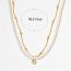Fashion Gold Necklace Stainless Steel Pearl Beads Double Layer Necklace