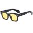Fashion Glossy Black Pc Square Sunglasses