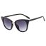 Fashion Glossy Black Frame Double Gray Film Pc Cat Eye Large Frame Sunglasses
