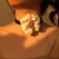 Fashion Off White Fabric Flower Necklace