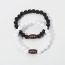 Fashion Black And White Plastic Beaded Football Bracelet Set