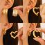 Fashion 11# Titanium Steel Geometric Heart Earrings