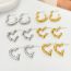 Fashion 11# Titanium Steel Geometric Heart Earrings