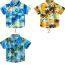 Fashion 3 Green Coconut Trees Polyester Printed Lapel Tie Childrens Short Sleeves