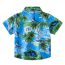 Fashion 3 Green Coconut Trees Polyester Printed Lapel Tie Childrens Short Sleeves