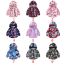 Fashion 9 Camouflage Dinosaurs Polyester Printed Double Zip Hooded Childrens Jacket
