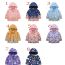 Fashion 6 Purple Butterflies Polyester Printed Hooded Buttoned Childrens Jacket