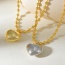 Fashion Silver Copper Love Pendant Beaded Necklace (4mm)