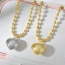 Fashion Silver Copper Love Pendant Beaded Necklace (4mm)