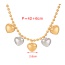 Fashion Gold Copper Multiple Love Pendant Beaded Necklace (6mm)