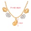 Fashion Gold Copper Multiple Love Drop Pendant Beaded Necklace (6mm)