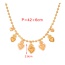 Fashion Gold Copper Multiple Irregular Love Pendant Beaded Necklace (4mm)