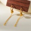 Fashion Gold Titanium Steel Chain Bead Earrings