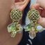 Fashion Gold Geometric Crystal Flower Stud Earrings