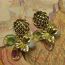 Fashion Gold Geometric Crystal Flower Stud Earrings