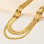 Fashion Gold Width 4mm Length 40+5cm Stainless Steel Geometric Snake Bone Chain Necklace