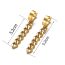 Fashion Gold Titanium Steel Geometric Chain Earrings