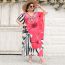 Fashion Color Polyester Printed Blouse Beach Dress