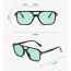 Fashion Transparent Gray Frame Dark Green Film Pc Double Bridge Large Frame Sunglasses
