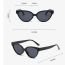 Fashion Glossy Black Framed Gray Film Cat Eye Small Frame Sunglasses