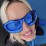 Fashion Blue Frame Blue Mercury Pc Special-shaped Large Frame Sunglasses