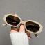 Fashion Red Brown Framed Tea Slices Pc Polygon Small Frame Sunglasses