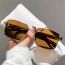 Fashion Gold Frame Tea Slices Ac Square Large Frame Sunglasses