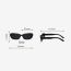 Fashion Glossy Black Framed Gray Film Ac Oval Small Frame Sunglasses