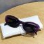 Fashion Solid White Frame Gray Film Metal Five-pointed Star Oval Sunglasses