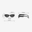 Fashion Glossy Black Framed Gray Film Pc Color Block Cat Eye Sunglasses
