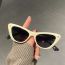 Fashion Solid Pink Frame Gray Piece Pc Cat Eye Large Frame Sunglasses