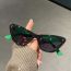 Fashion Bright Black Green Legs Gray Pieces Pc Cat Eye Large Frame Sunglasses