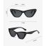 Fashion Glossy Black Framed Gray Film Pc Cat Eye Large Frame Sunglasses