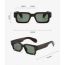 Fashion Glossy Black Framed Gray Film Pc Square Small Frame Sunglasses