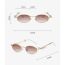 Fashion Golden Frame Whole Tea Slices Metal Diamond Oval Small Frame Sunglasses