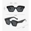 Fashion Leopard Print Framed Tea Slices Pc Irregular Large Frame Sunglasses