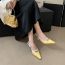 Fashion Yellow Pointed Toe Hollow Toe High Heel Sandals