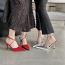 Fashion Black Pointed Toe Stiletto Sandals