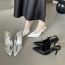 Fashion Black Pointed Toe Stiletto Textured High Heels