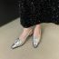 Fashion Silver Square Rhinestone Back Sandals