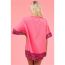 Fashion Pink Polyester Printed Sequin Short Sleeves
