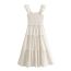 Fashion White Polyester Layered Sleeveless Long Skirt