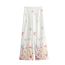 Fashion White Polyester Butterfly Print Wide Leg Trousers