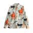 Fashion Color Matching Polyester Printed Lapel Button-down Shirt