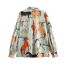 Fashion Color Matching Polyester Printed Lapel Button-down Shirt