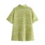 Fashion Green Polyester Textured Lapel Shirt