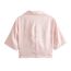Fashion Light Pink Polyester Lapel Cropped Top