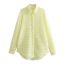 Fashion Light Green Lapel Textured Button-down Shirt