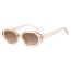 Fashion Solid Brown Tea Tablets Small Frame Irregular Sunglasses