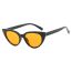 Fashion Bright Black And Gray Film Cat Eye Sunglasses